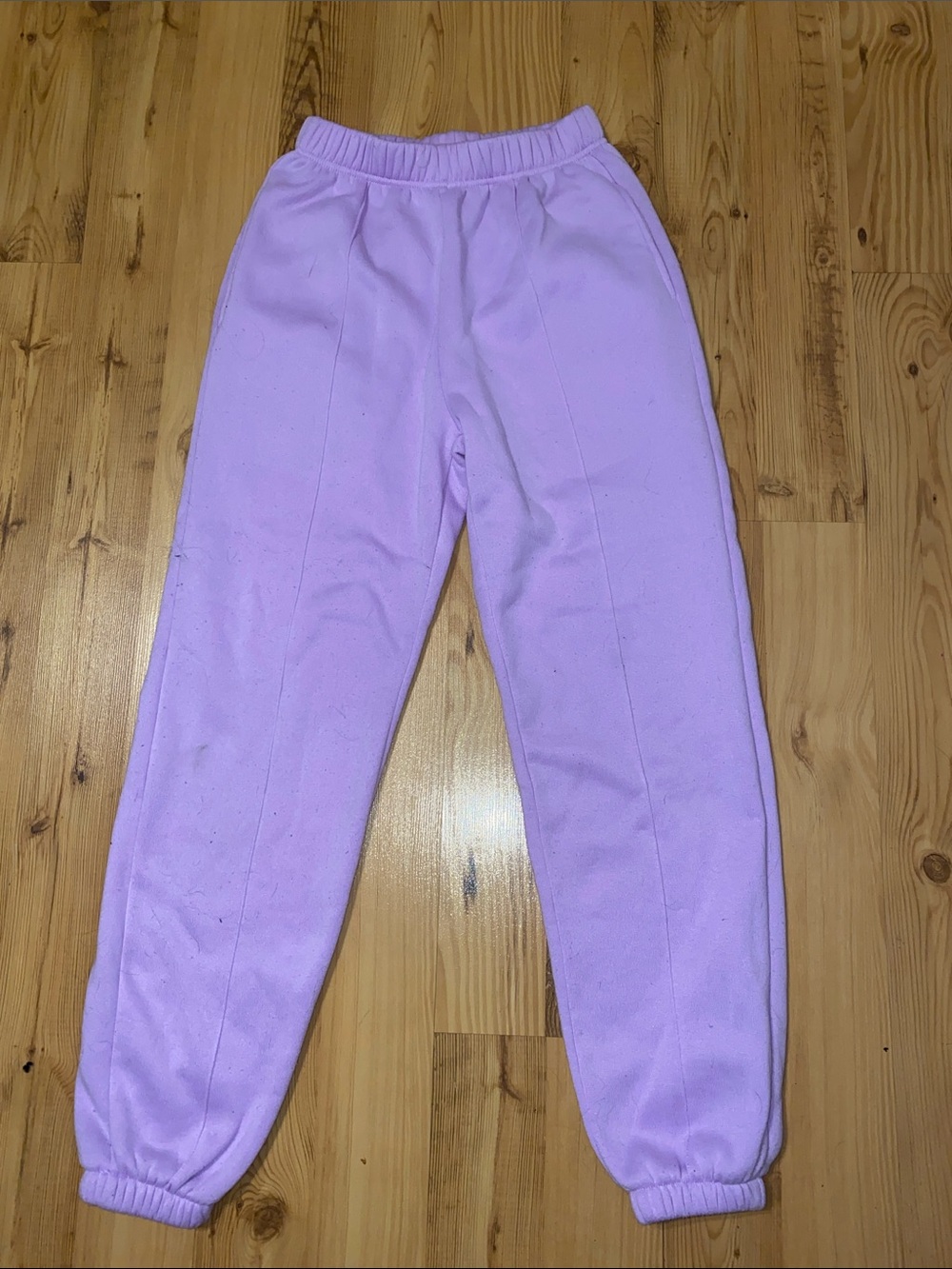 SHEIN Lilac Fleece Jogger Pants with Elastic Cuffs
